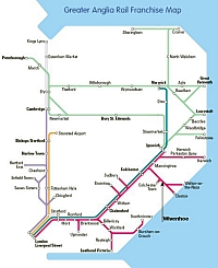 Greater Anglia National Rail Route Map